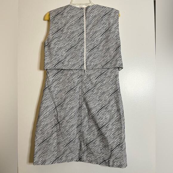 Kate Spade White Navy Pattern Sleeveless Cape-ish Back  Dress - Picture 5 of 5